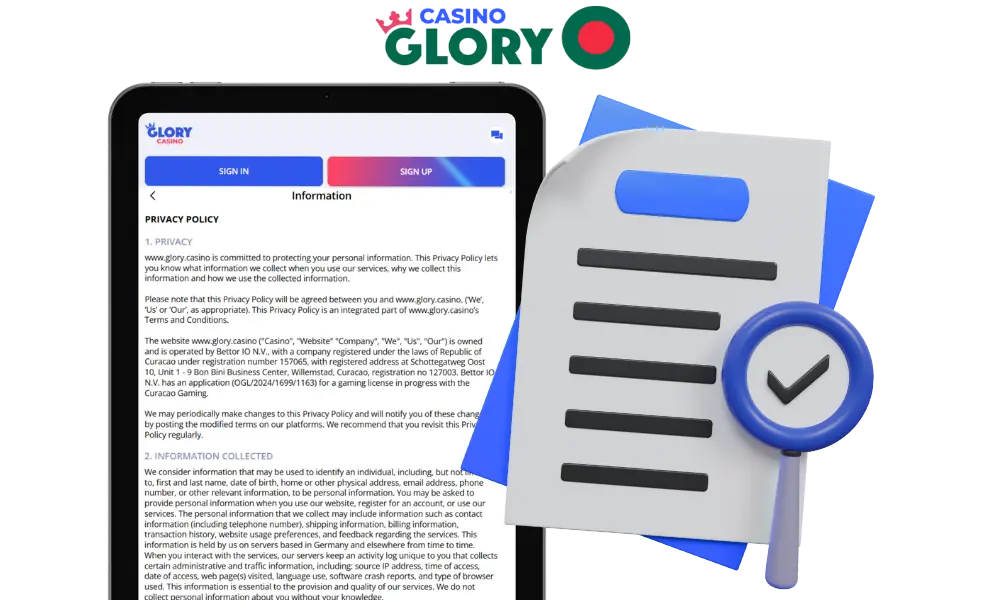 At Glory Casino, all user data is securely protected